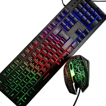 Kit Teclado Mecânico E Mouse 3200dpi Games Alta Performace