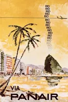 Poster Retrô Rio De Janeiro Via Panair - Decor 33 Cm X 48 Cm