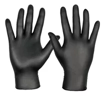 Guantes De Nitrilo Talle M Descartables Negro X 10 Pares