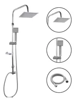 Barral Columna Ducha Barra Roseta Y Teléfono Cuadrados