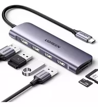 Ugreen Hub Tipo C A 3 Puertos Usb 3.0 + Hdmi + Sd + Microsd