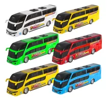 6 Ônibus De Brinquedo Busão Presente Carrinhos Menino Barato