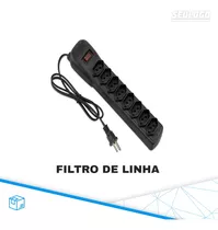 Filtro De Linha 8 Tomadas Bivolt Preto Force Line Preto