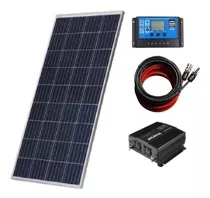 Kit Painel Placa Solar 150w Controlador + Inversor 500w 220v