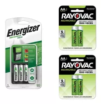 Cargador Energizer Maxi Con Pilas 2 Aa + 4 Aa Rayovac 1350mh