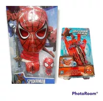 Máscara Hombre Araña Spiderman Avengers Más Guante Y Figura
