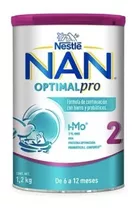 Leche De Fórmula En Polvo Nestlé Nan Optimal Pro 2 En Lata X 2 Unidades De 1.2kg - 6  A 12 Meses