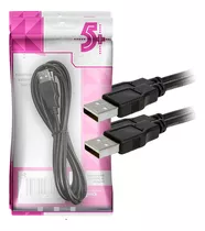 Cabo Usb 2.0 - Usb A Macho + Usb A Macho 2.0 - 1,80m - Preto