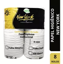 New York Papel Higiênico Rolão Institucional Folha Simples 8 Rolos