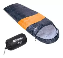 Saco De Dormir Nautika Viper Adulto Temp. 5ºc A 12ºc Hollowfiber 2m Preto E Laranja