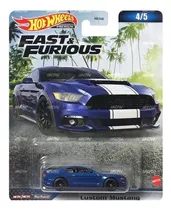 Ford Mustang Custom Rápido Y Furioso Hot Wheels Premium 1:64 Color Azul