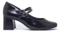 Zapatos Clasicos De Mujer Importado Charol Taco Medio 6cm
