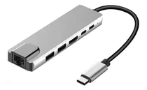 Adaptador Hub Macbook Pro Air 6 En 1 Usb C 4k Hdmi Ethernet 