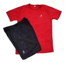 Kit 1 Camiseta Dry Fit Masculina + 1 Bermuda Short Academia