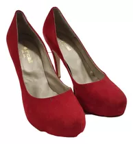 Zapatos Stiletto Rojos Gamuza Ver Cal Talle 39 Oportunidad