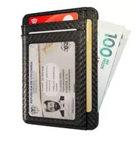 Billetera Tarjetero Portadocumentos Wallet Card Holder Bloqueo Rfid Cuero Pu Hombre Mujer