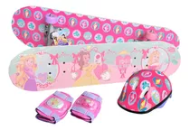 Set Tabla De Skate C/ Protecciones Infantil Princesas Disney