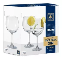 Jogo 2 Taças Vidro Crystal Titânio Bohemia Anna Gin 600 Ml Cor Transparente