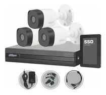 Kit Seguridad Dahua Cctv Dvr 4ch Hd + 3 Camara 720p + Disco