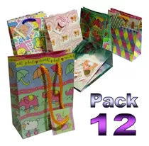 Pack 12 Bolsas De Regalo 14,5 X 11,5 X 6cm Temática Surtidas