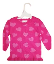 Remera Buzo Tejido Hilo Manga Larga Corazones Bebés Invierno