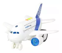 Avião De Brinquedo 710a Com Luz Som E Fricção R3039 Bbr Toys Cor Branco