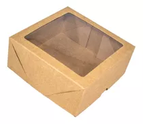 Caixa Para Presente Kraft Visor 15x15x6  20 Un