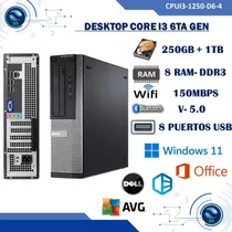 Cpu Desktop Core Intel I3 6ta Gen. Ram 8gb Hdd 250gb+1tb