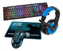 Kit Gamer 4x1 Teclado Mouse Fone Mouse Pad ELG Warzone