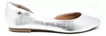 Zapato Para Mujer Zima-v1 Color Plata Material Napa