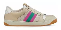 Tenis Sneakers Gucci Screener Talla 37 Beige Rosa