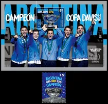 Argentina 2017 - Campeón Copa Davis - Sello + Block Mint 