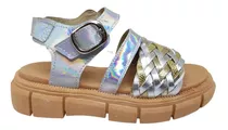 Sandalias Nenas/niñas  Plataforma Plata Verano Talles 21 -34