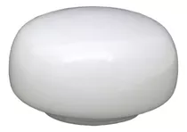 Globo De Vidro Branco Leitoso Achatado Drops Boca 10cm Luxo