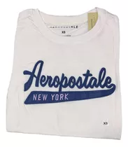 Polera Aeropostale Mujer Blanca Con Azul