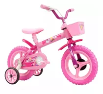 Bicicleta Infantil Track Bikes Arco Iris Aro12 Rosa Rodinhas