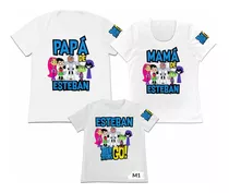 Franela Set 3 Familia Papa Mama Hijo Teen Titans Go