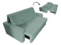 Sillón Sofá Cama Reclinable Living En Suede Variedad Colores Color Verde Claro