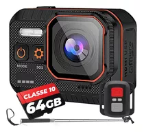 Câmera Sc02 Sport 4k 60fps Wi-fi + 64gb Bastão Mergulho Surf Cor Preto