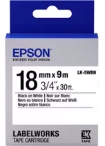 Cinta Epson Lk5wbn Texto Negro Sobre Fondo Blanco 18mmx 9mts