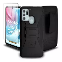 Funda Protector P/ Moto G60 / G60s, Uso Rudo Clip C/ Mica