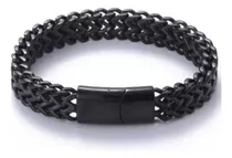 Brazalete De Titanio De Doble Capa Para Hombre - Negro