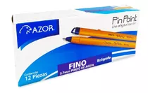 Boligrafo Azor Pinpoint Punto Fino 0.7 Mm Punta Aguja 12 Pzs Color Del Exterior Rojo