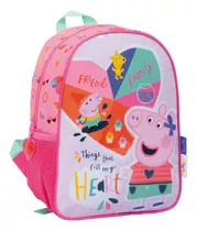 Mochila Peppa Pig Corazón Espalda Escolar Jardín 12 Rosa Diseño De La Tela 55400