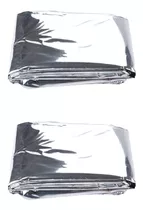 2 Cobertores Térmico Isolante Manta Emergência Alumínio
