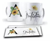 26 Artes Para Caneca Alfabeto Floral 2022 Editável Em Cdr