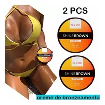 2 Unidades De Crema Aceleradora Del Bronceado Shine Brown