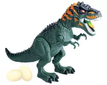 Boneco Dinossauro Rex Anda Projeta Luzes E Bota Ovo Verde