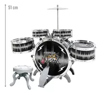 Bateria Musical De Brinquedo Dm Toys Rock Party Dmt5366 Preto