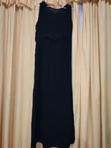 Vestido Vintage Negro Mujer Largo Talle M/l.
